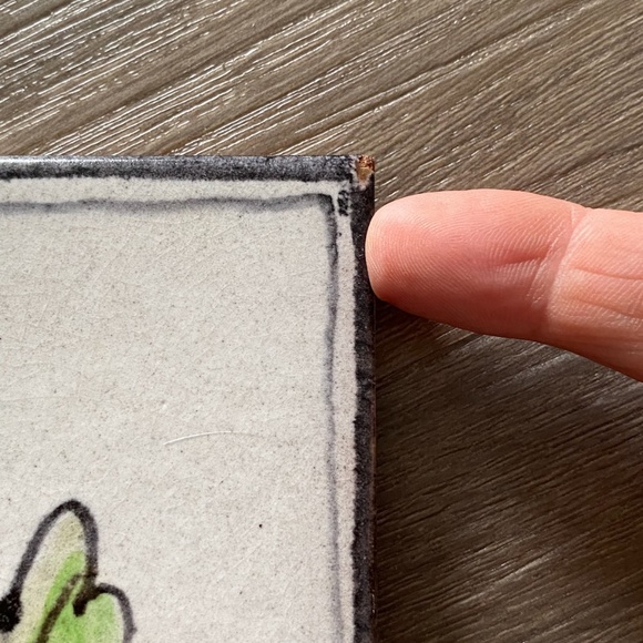 VTG 1960s 1970s Italian Ceramic Tile Radishes Art or Trivet - Picture 9 of 9